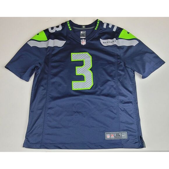 Nike Seattle Seahawks Football‎ Jersey Russell Wilson Mens XL. #3 NFL Football - Picture 1 of 7